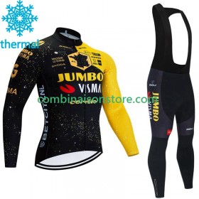Maillot Cyclisme Hiver + Collant à Bretelles Jumbo Visma Tdf Velodrome 2023